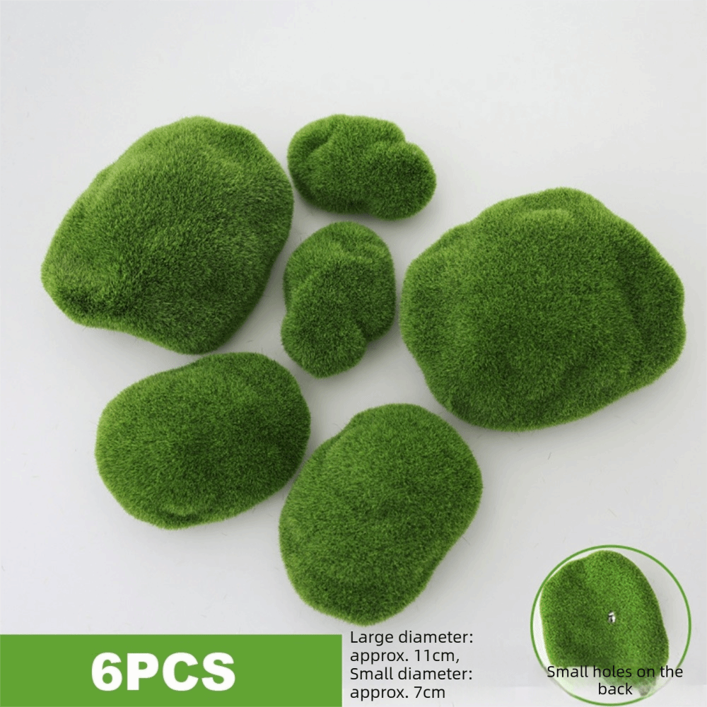 Planted Aquarium Models - 2/4/6/10PCS Green Artificial Moss Rocks Flocking