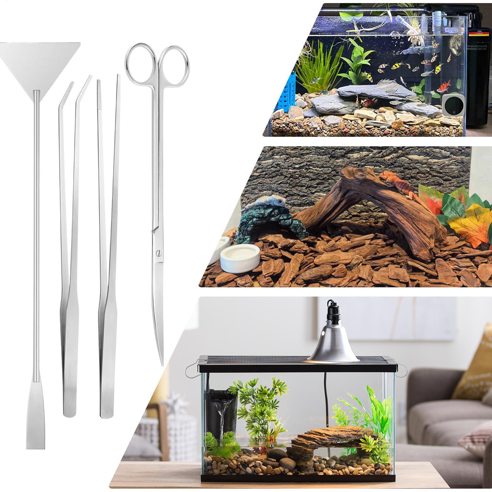 4pcs Aquarium Tool Kit Stainle - Planted Aquarium Cleaning Kit บทวิจารณ์และราคา
